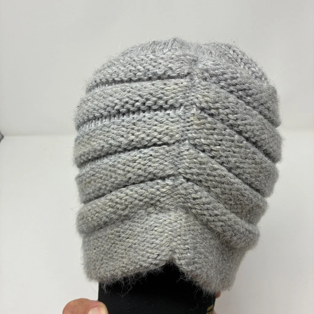 Lot of 2 Island Alpaca Martha's Vineyard Hats Beanie‎ Knight Helmet Grey Wool